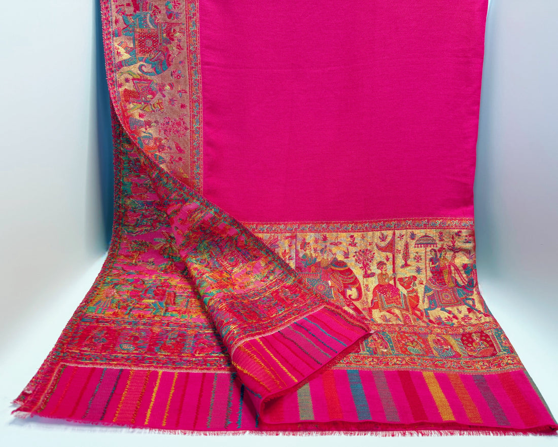 Royal Procession – Woven Hot Pink Heritage Cashmere