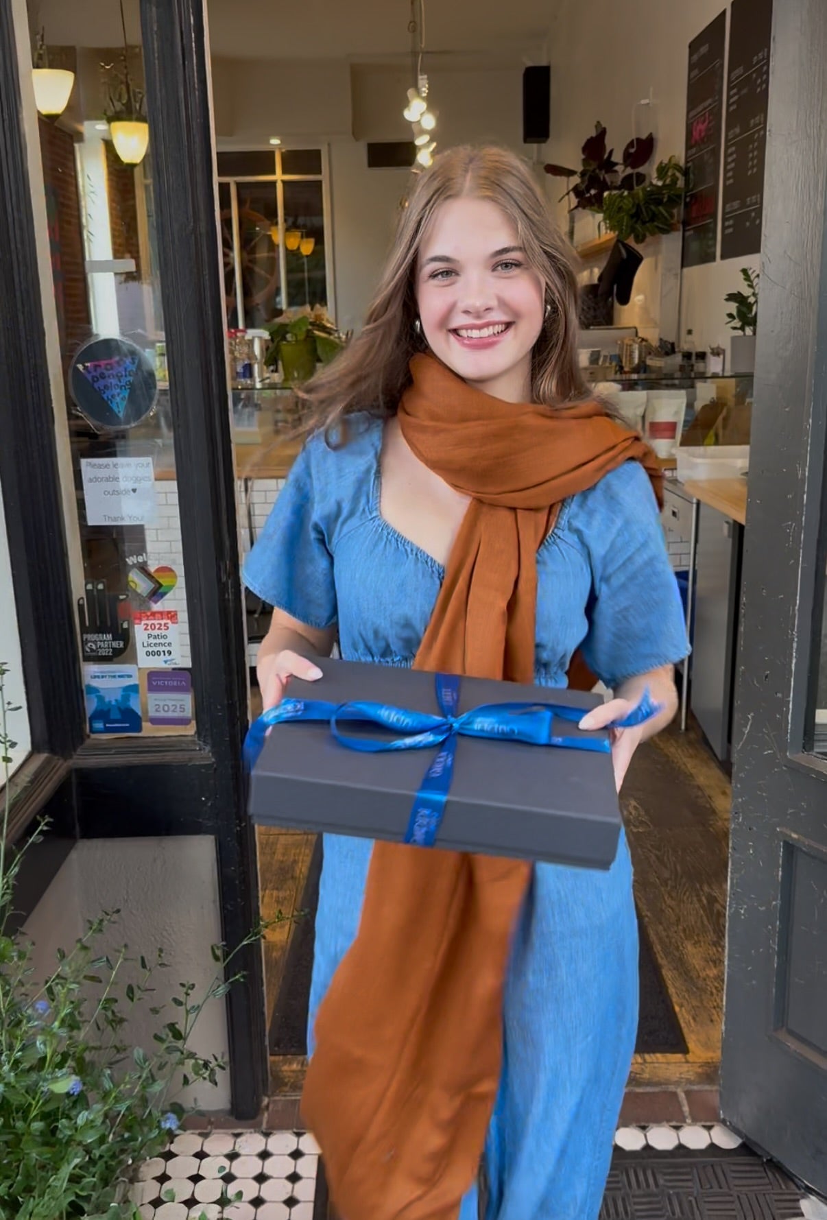 Spiced Terracotta – Self Print Pure Cashmere Scarf