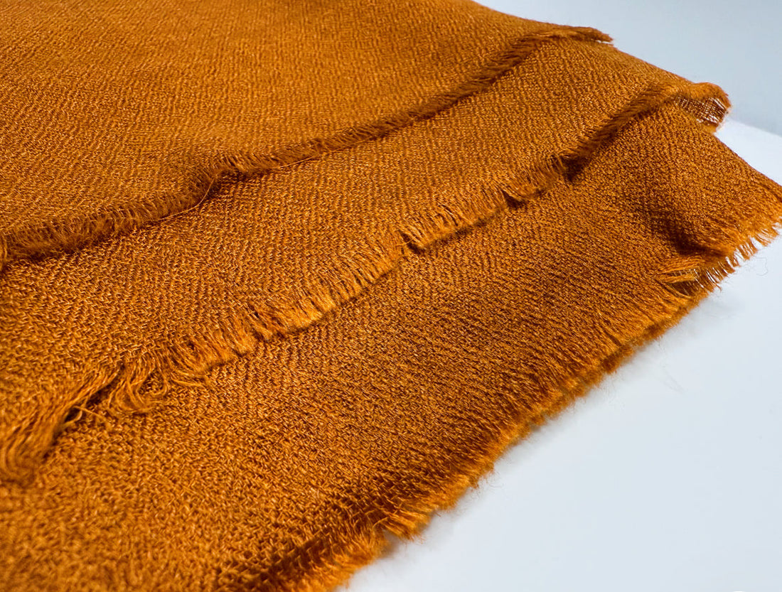 Spiced Terracotta – Self Print Pure Cashmere Scarf