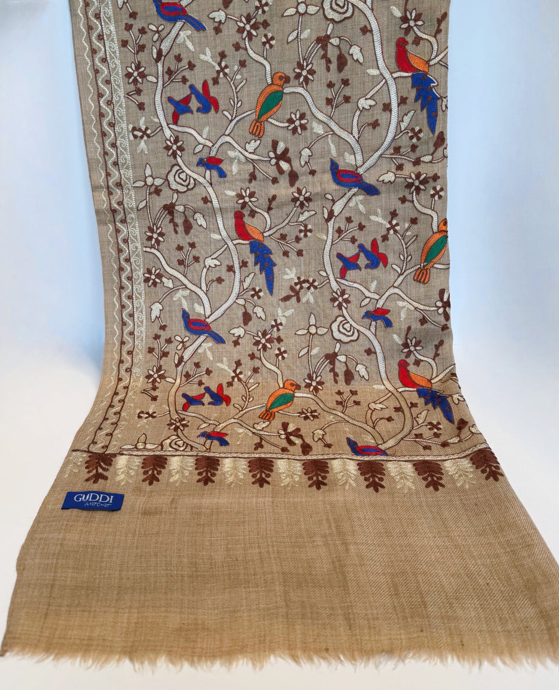 Songbirds — (Shikargah hand embroidered) Cashmere Scarf